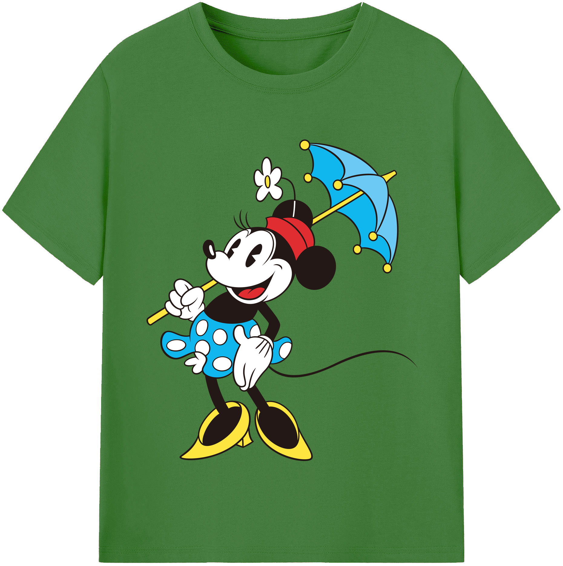 （画像用） ミッキーマウス Mickey Mouse レディースカジュアルプリントTシャツ（綿100％）
